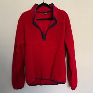 L.L. Bean Red Fleece with Blue Accents